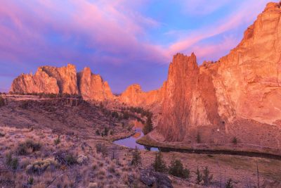 Sunrise at Smith Rock State Park in Central Oregon, USA