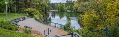 Drake Park and Mirror Pond at Downtown Bend